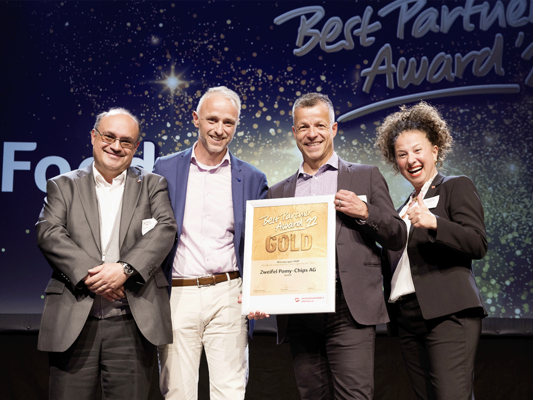 Adrian Hönigmann, Transgourmet, Sascha Meier und Markus Gafner, beide Zweifel Pomy-Chips AG sowie Ebru Klüver, Transgourmet.