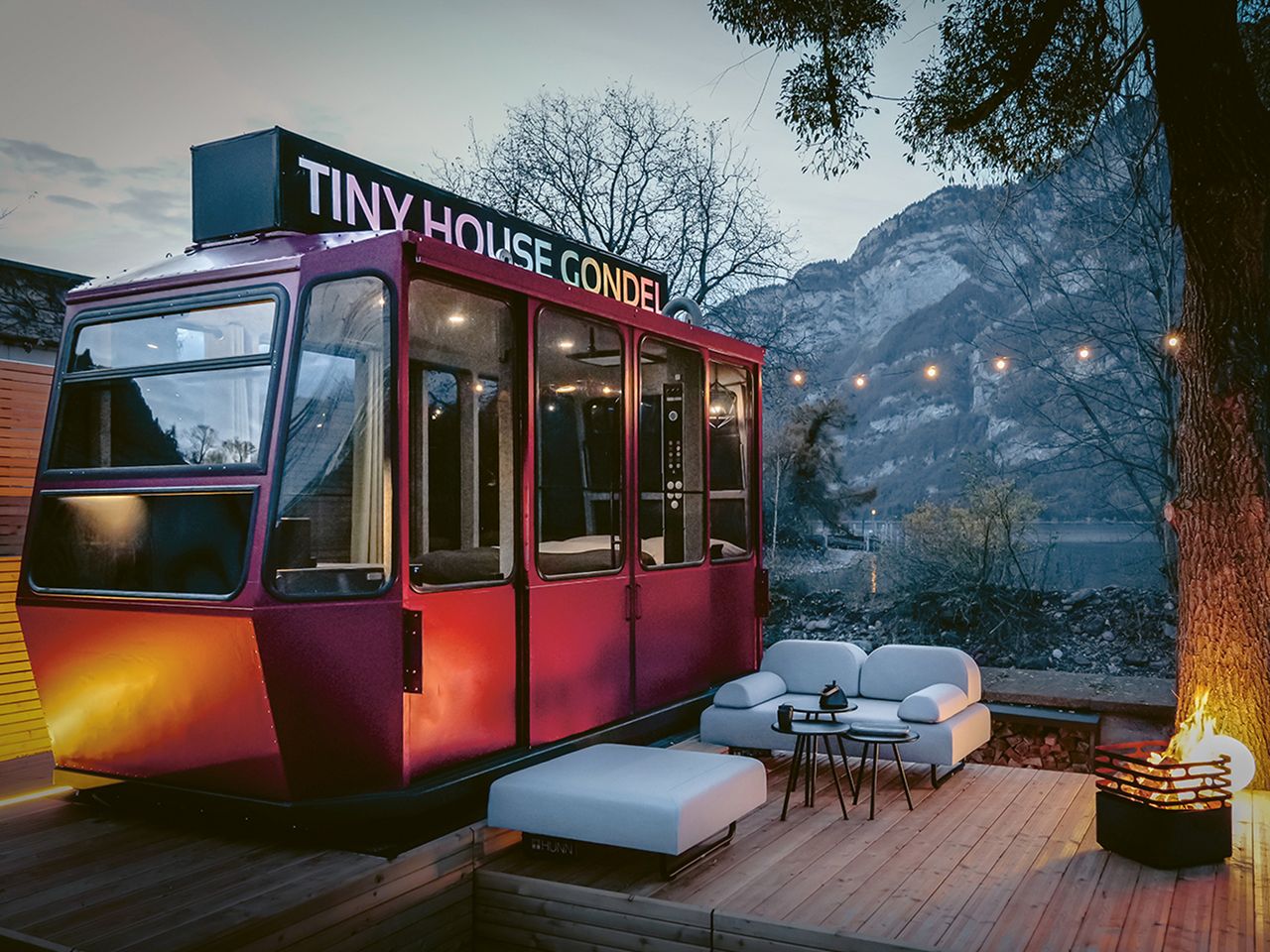 Übernachten mit exklusivem Ausblick: Diese Tiny-House-Gondel steht am Walensee.