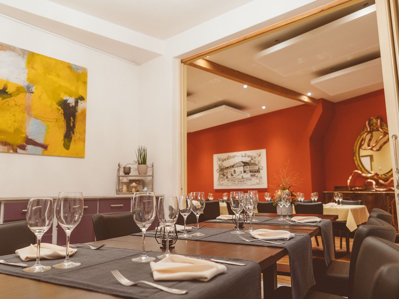 Gastraum des Leue in Waldenburg