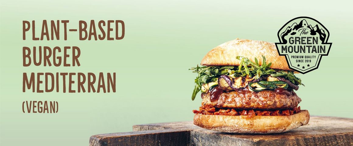 THE GREEN MOUNTAIN Grilltrends 2023 Plant-Based Burger Mediterran