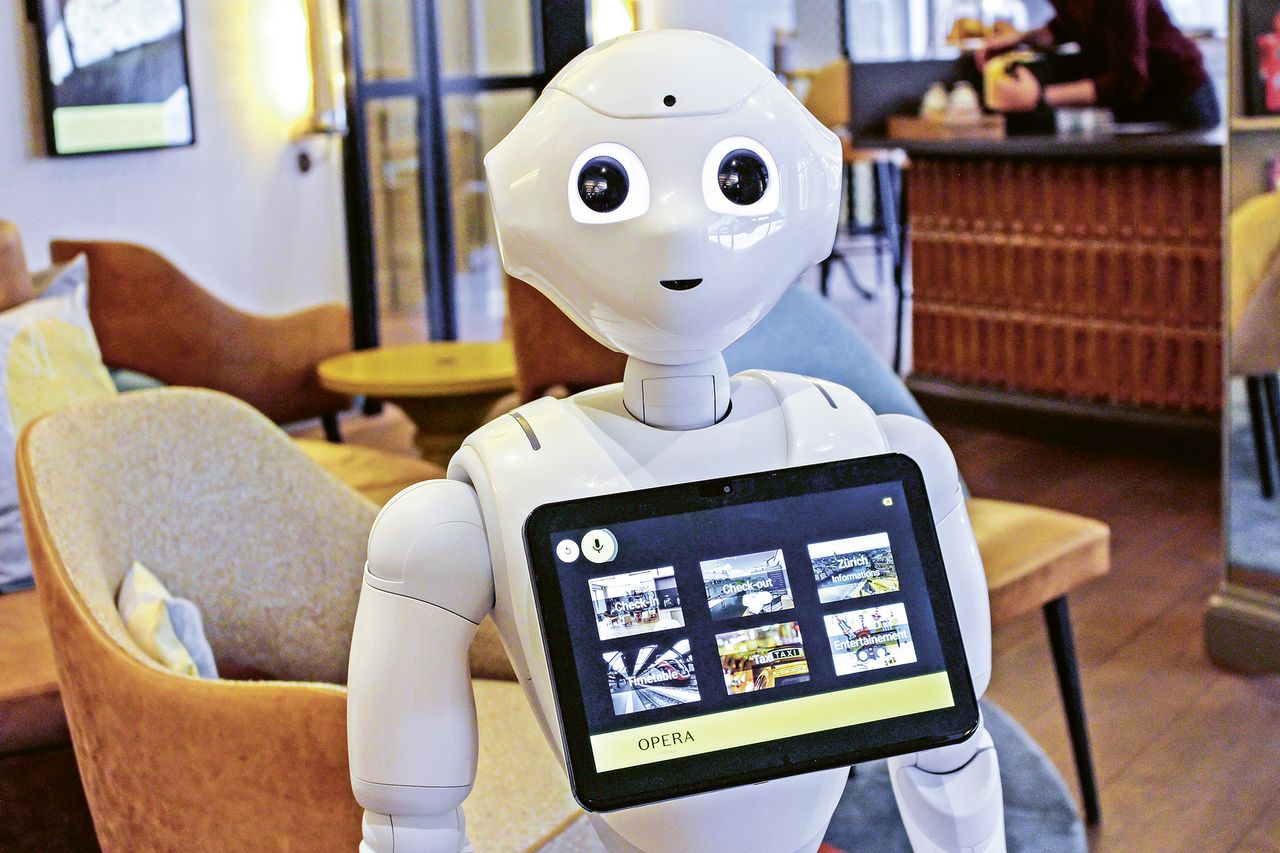 Weniger ist mehr: Pepper präsentiert seine Services.