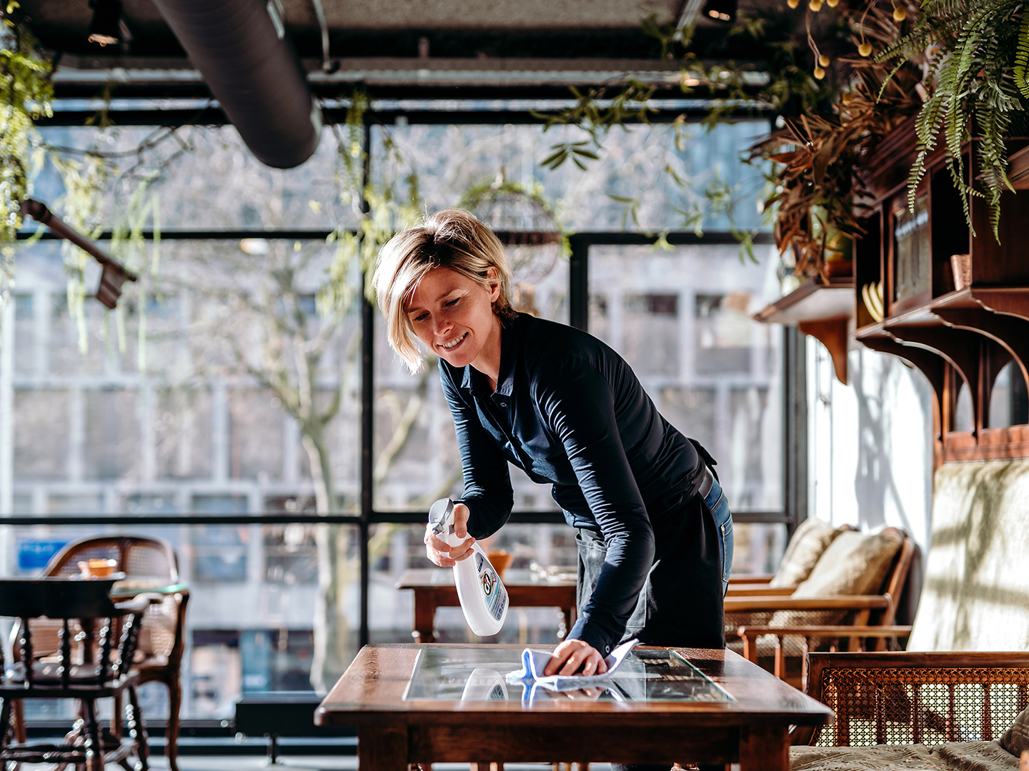 Professionelle Reinigung in einer Box 
