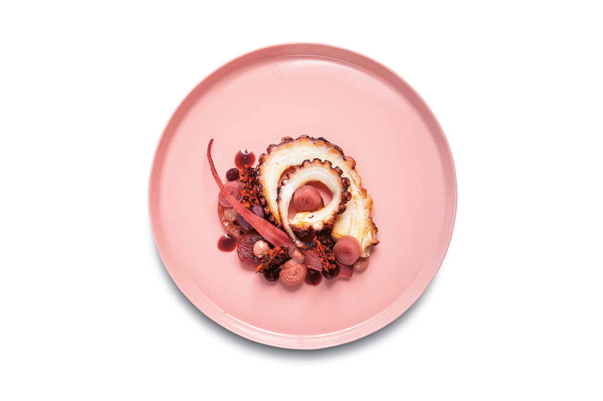 Beispiel Pulpo: Jeder Gang konzentriert sich auf eine Farbe. Eine kreative Regel, die fordert und fördert.