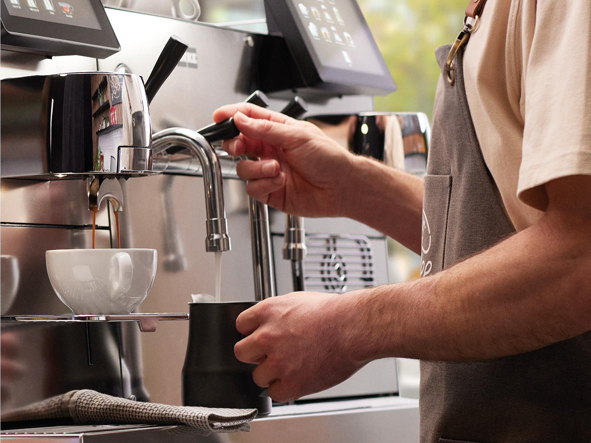 Mytico Vario mit PrecisionFoam-Technologie für die präzise Ausgabe von Milchschaum in der gewünschten Konsistenz, Temperatur und Menge. 