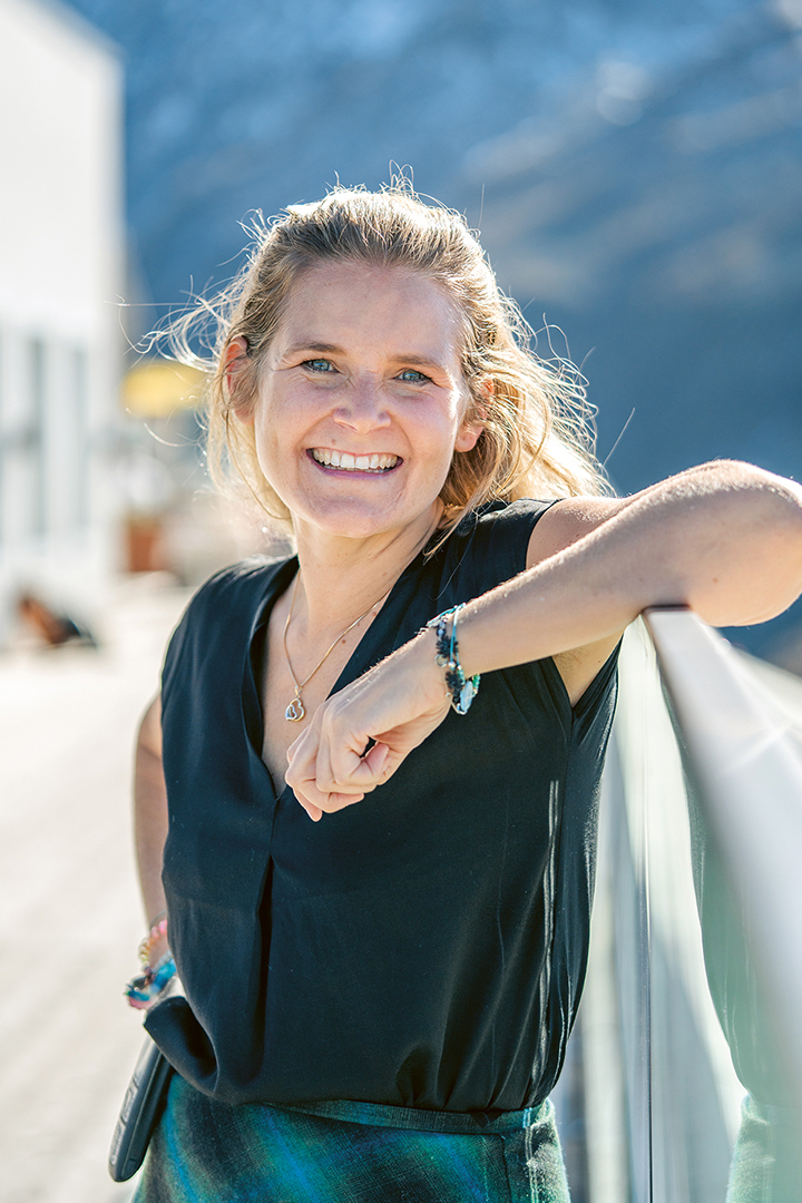 Anne-Pierre Ackermann, Gastgeberin im Romantik Hotel Muottas Muragl.