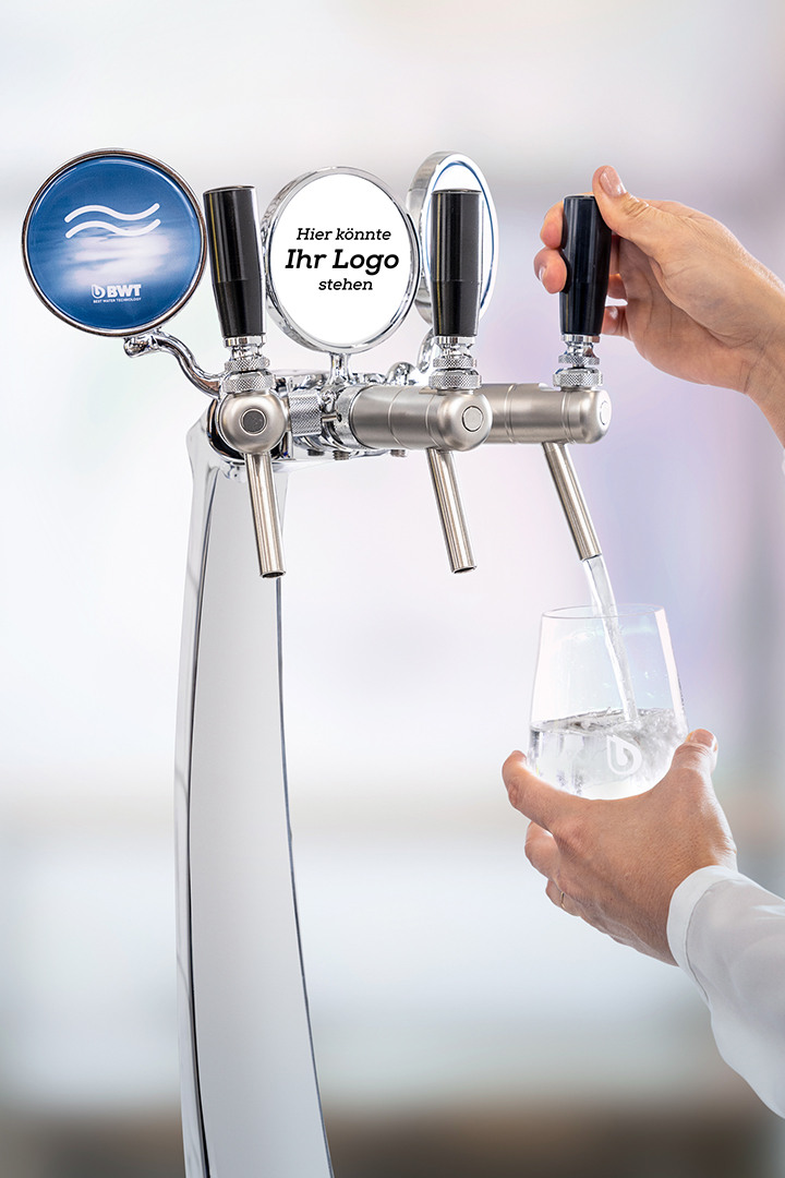 Gestalten Sie Ihre WasserBar noch persönlicher mit Ihrem eigenen Logo.