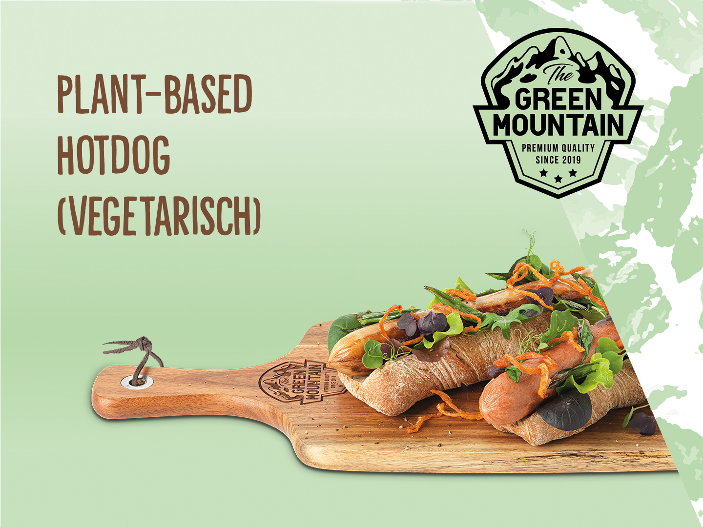 Beim Hotdog geht es um die Plant-based Wurst: Plant-Based Hotdog THE GREEN MOUNTAIN Grilltrends